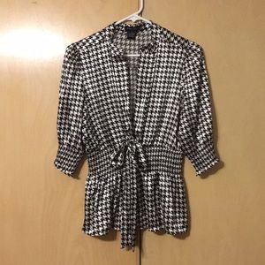 BCBG Max Azria Houndstooth Blouse